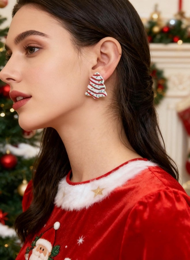 Adoshine 2 Pairs Christmas Tree Cake Earrings Set - Stud and Drop Style, Hypoallergenic, Lightweight, Ideal for Christmas Parties - Image 3